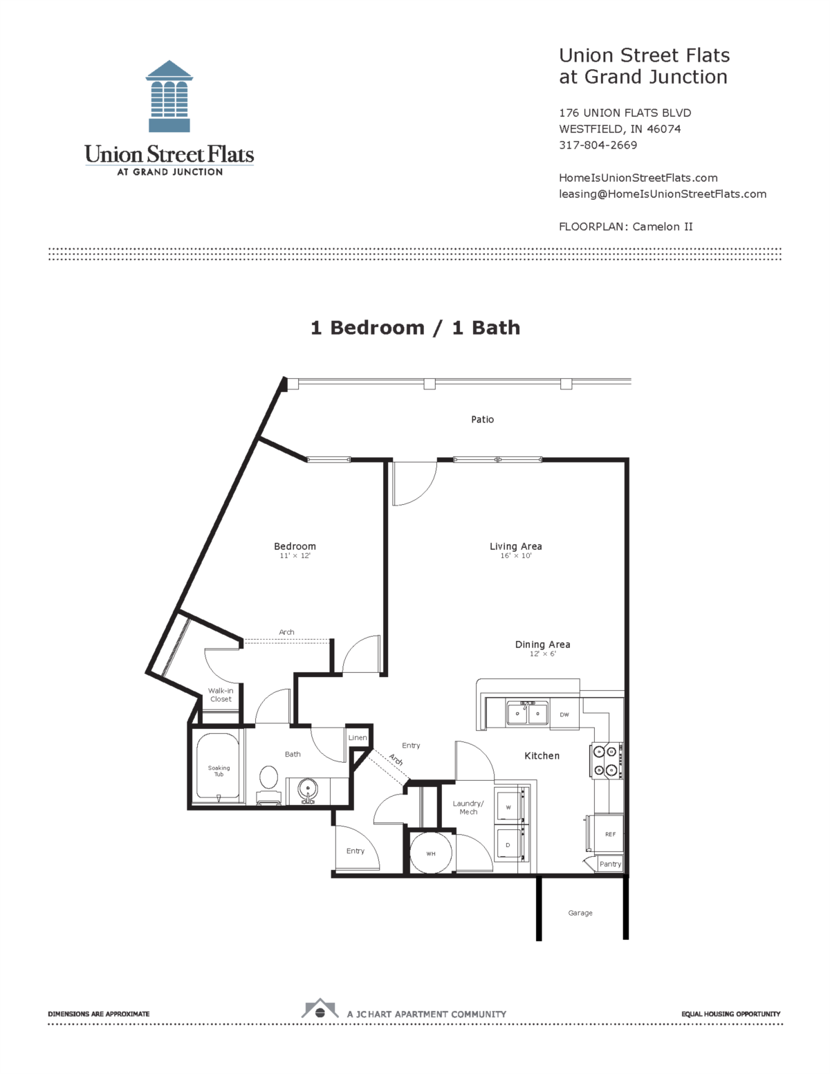 Camelon II 1 Bedroom Floor Plan Union Street Flats
